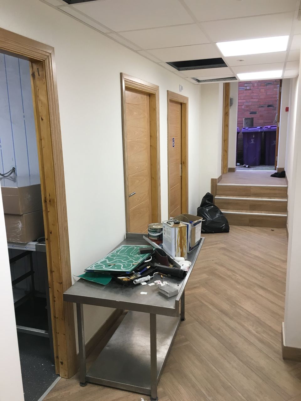 Kurdina Restaurant: finished corridor with new flooring and doors