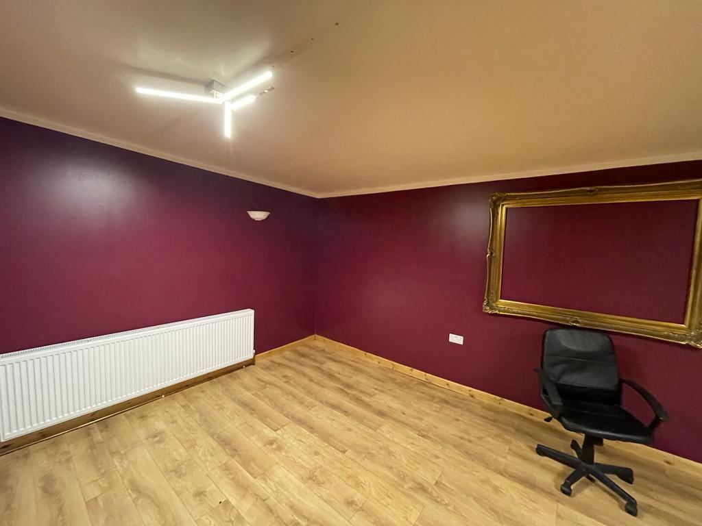 Decorated dining room with new flooring