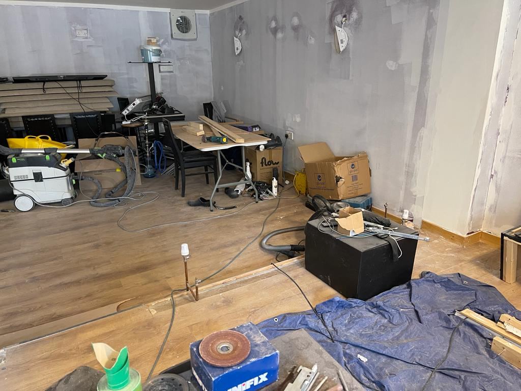 Back-of-house area during second fix.