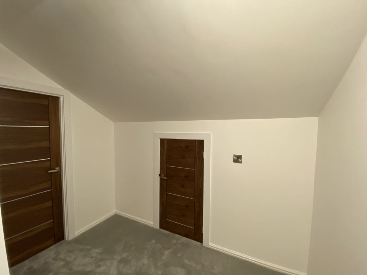 Home Renovation & Loft Conversion, new loft landing finished with walnut doors