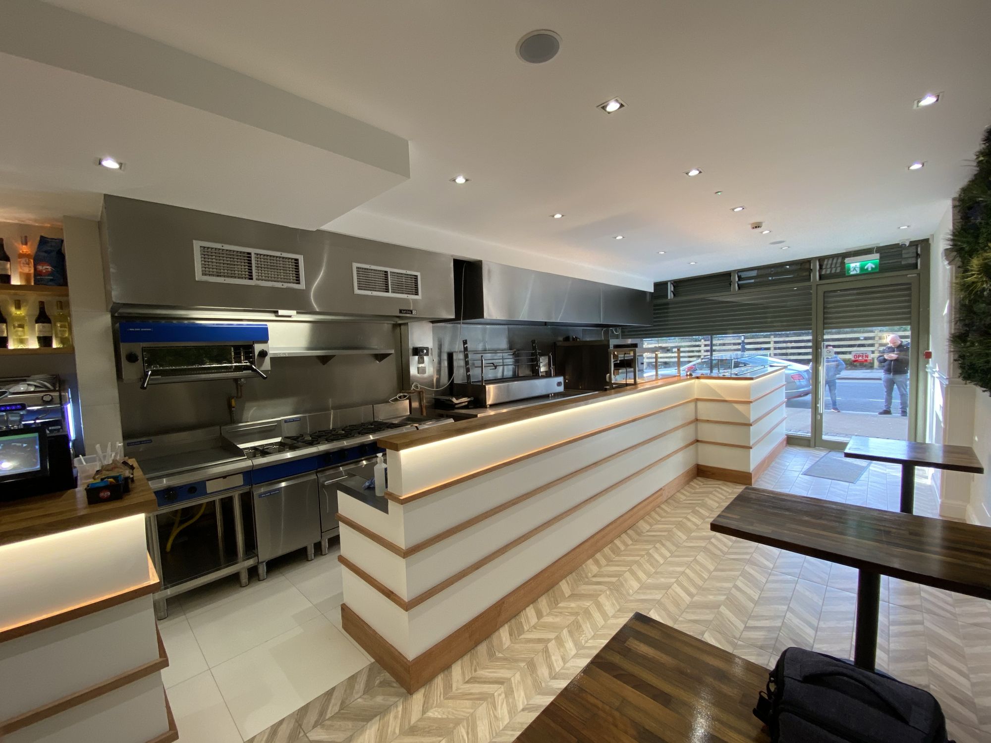 Milano Pizzeria: completed servery counter and dining room