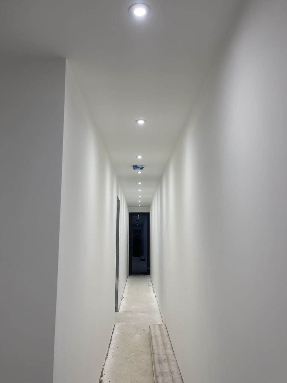 Extension, Loft Conversion & Summer House, finished hallway with recessed downlights